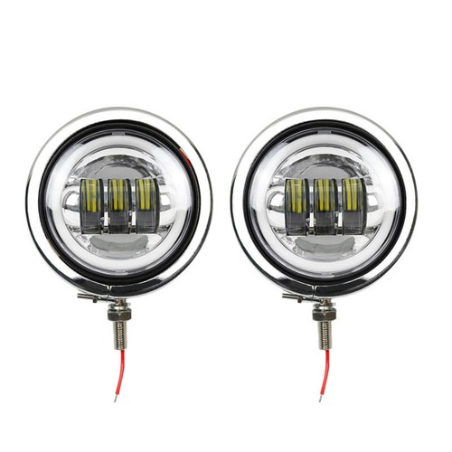 Chrome 4.5" inch LED Spot Fog Passing Lights w/ 4.5" Housing Bucket for Harley - Picture 6 of 12