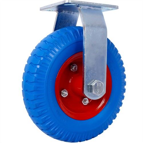 2pcs 8" Pneumatic Tire Rigid Fixed Caster Wheel Swivel Plate 300lb Capacity - Picture 6 of 14