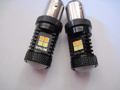 2 pairs 1157 Samsung LED high power White Yellow Switchback Ultra bright led - Bild 6 von 6
