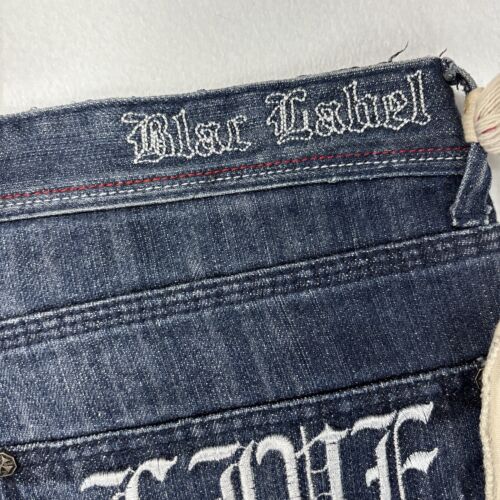 Blac Label Herren Jeans 38x32 Premium bestickt Grunge Goth Kreuzstich Y2K - Bild 6 von 24