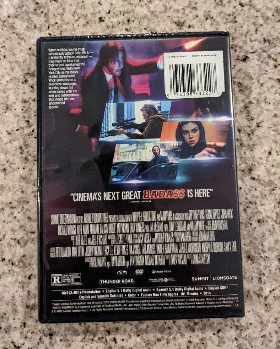 KEANU REEVES John Wick ( 2014, DVD) Action Adventure: 1st Movie 31398211037