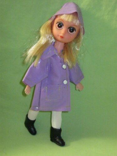 VINTAGE Pre Blythe 1960's Blonde Hair SUSIE SAD EYES 7 3/4" DOLL Slicker Outfit - Picture 1 of 5