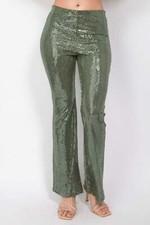Sequined Fit  Flare Midrise Pants