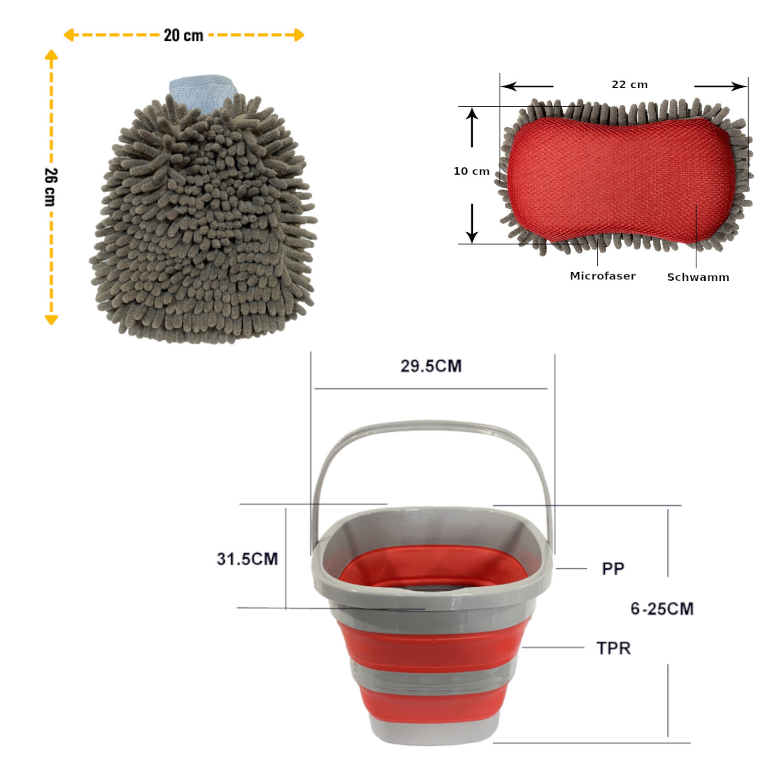 Eimer Wagen Mit Rädern - Multifunktionaler Eimerhalter Für Autowäsche