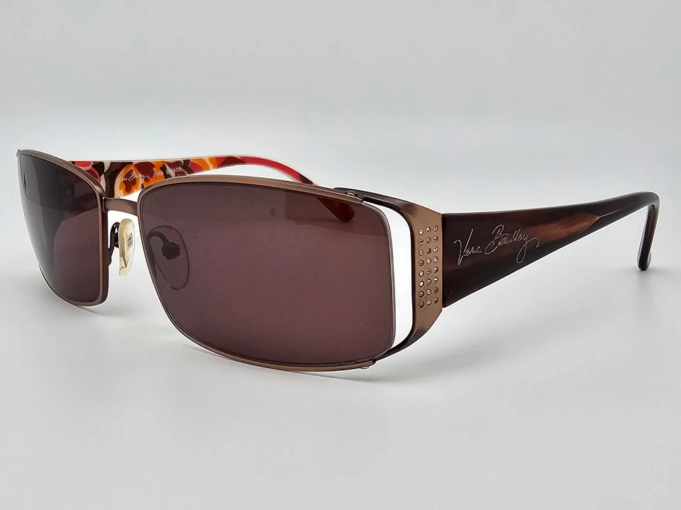 Vera Bradley Julia Carnaby 030 Bronze Rhinestone Frame Brown Lens Sunglasses - Image 3 of 4