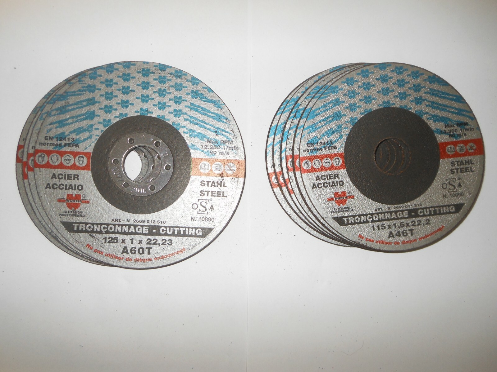 Disques à tronçonner 125/115mm à coupe nette et rapide pour acier et métaux ferreux