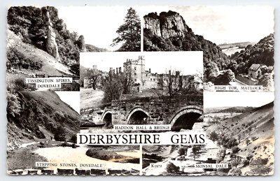 Derbyshire Gems RPPC Haddon Hall Bridge Monsal Dale Matlock Dovedale Vtg 1962