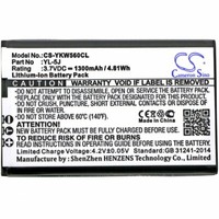 Akku FüR Schnurlostelefon Yealink W56H/P 3,7V 1300Mah/4,8Wh Li-Ion Schwarz