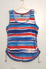 Womens Chaps Blue/Red Striped Sleeveless Shirt Size XL EUC!!!