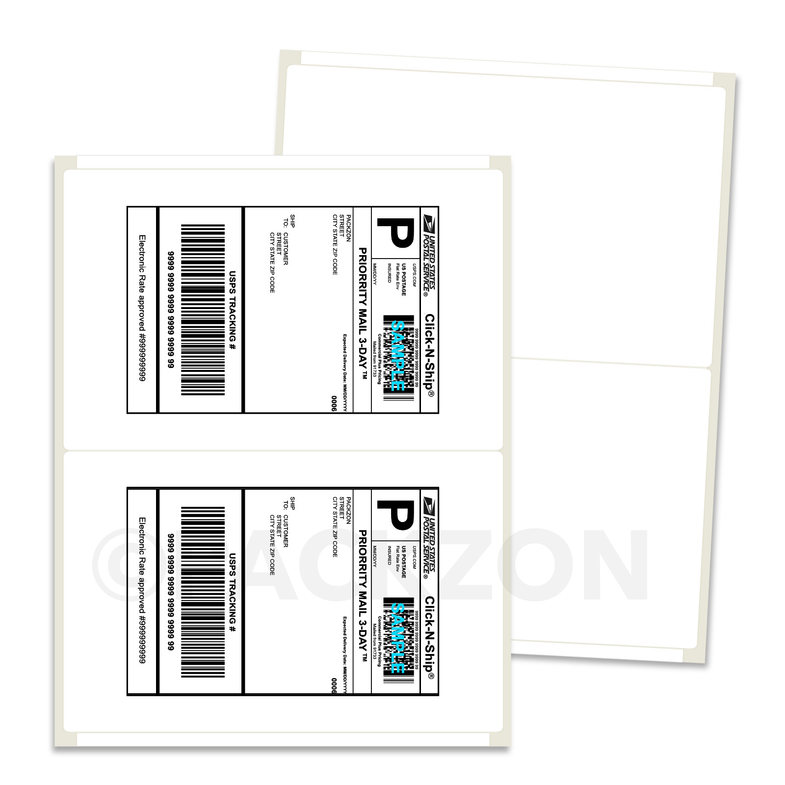 400 Half Sheet Self Adhesive Shipping Labels for Laser & Inkjet
