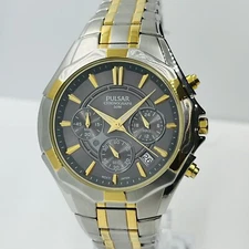 Pulsar by Seiko Men’s Chronograph Two Tone Stainless Steel 41mm Watch VD53-X060