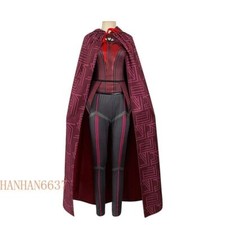 Wanda Vision Scarlet Witch Halloween Marvel Cinematic Cosplay Costume Anime Red