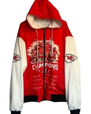 Kansas City Chiefs Hoodie Zip Jacket NFL Superbowl 2020 Mahomes Kelce XL WOW!!!!