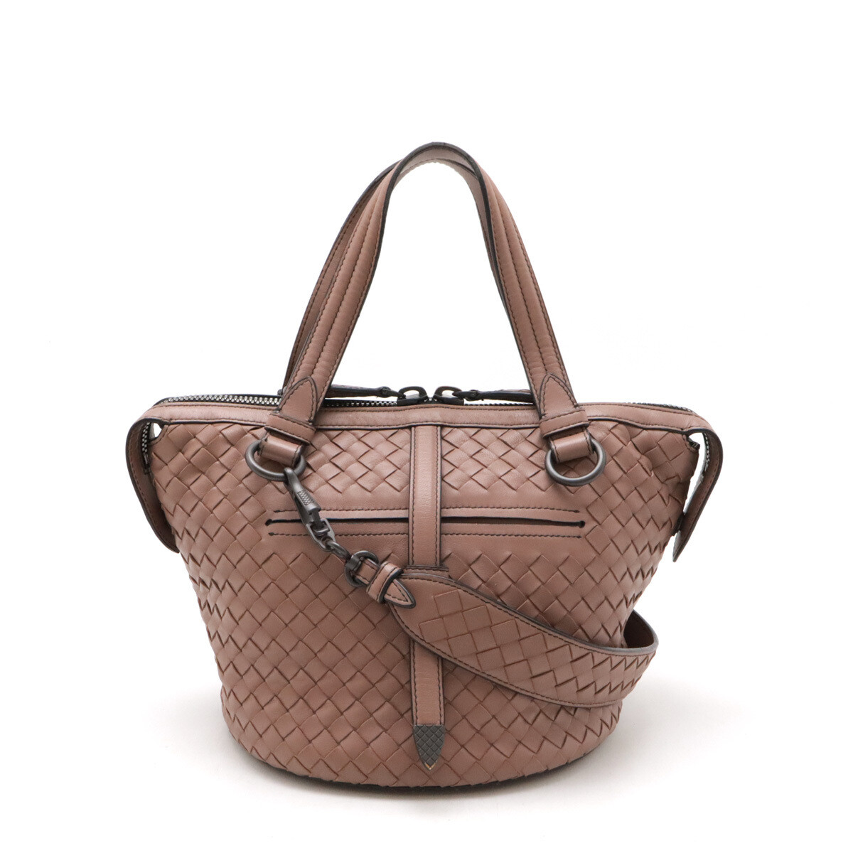 BOTTEGA VENETA Intrecciato Tambura 2-Way Leather Shoulder Bag 535263 608