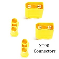 RCP Connectors 2 XT90 MALE Connectors with Covers