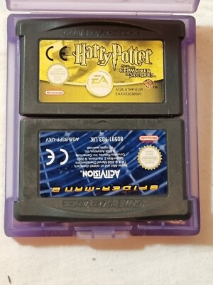 Game Boy Advance AGB-001 ein Paar Spiele: Harry Potter & Spider Man 2 - getestet