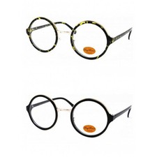 Big Round Clear Lens Tortoiseshell/Black Geek Glasses Steampunk Wally Hipster