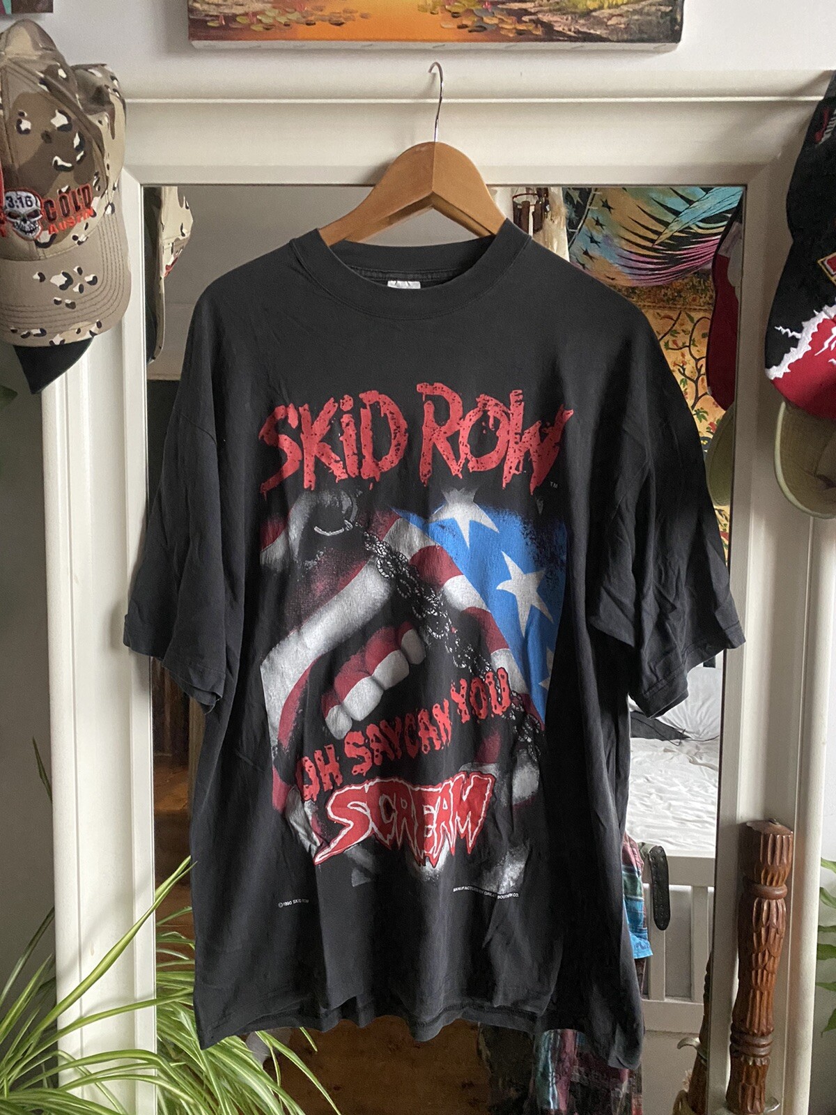 FILA Maglietta vintage Skid Row oh Say You Can Scream 1990 Tour L XL