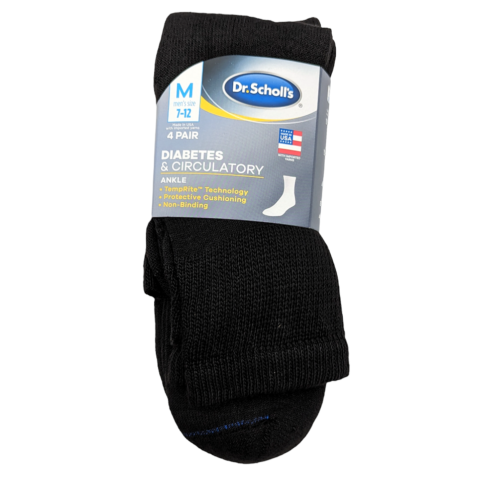 Dr Scholl's Diabetic Ankle Socks 4Pair Large eBay