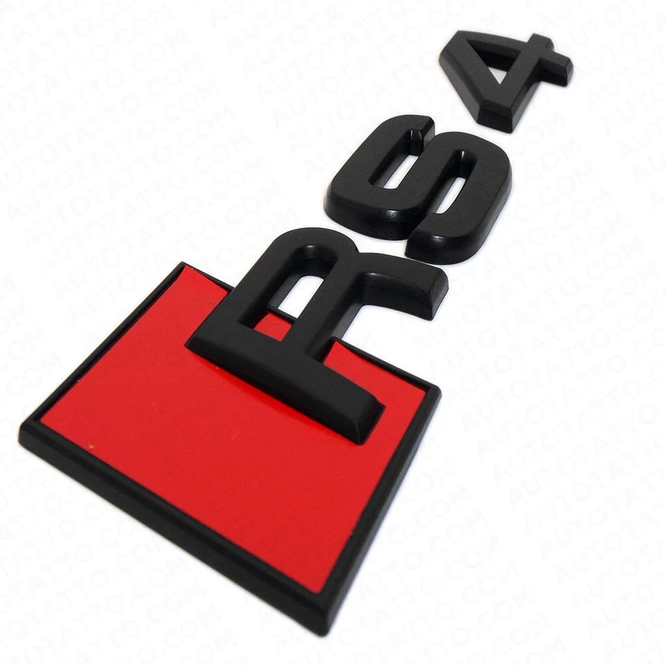 Placa de identificación trasera Audi RS 4 negra mate emblema maletero insignia deportivo Foto 4 de 4