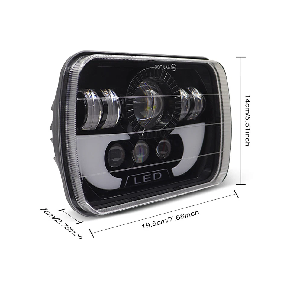 Par de faros LED 7x6" pulgadas haz alto/bajo DRL para Buick Skylark Century Reatta Foto 3 de 4