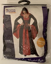 California Costumes Women's Deluxe Hooded Robe, Red/Black, Size 6-8