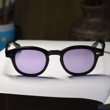 Brand Men handmade Purple Sunglasses artists glasses johnny depp black glasses L