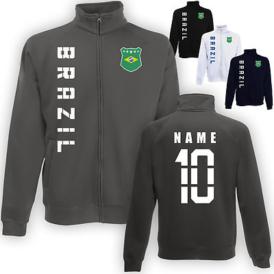 Brasilien Brazil Sweatjacke Wunschname Nummer Jacke Trikot Weste WM-2022