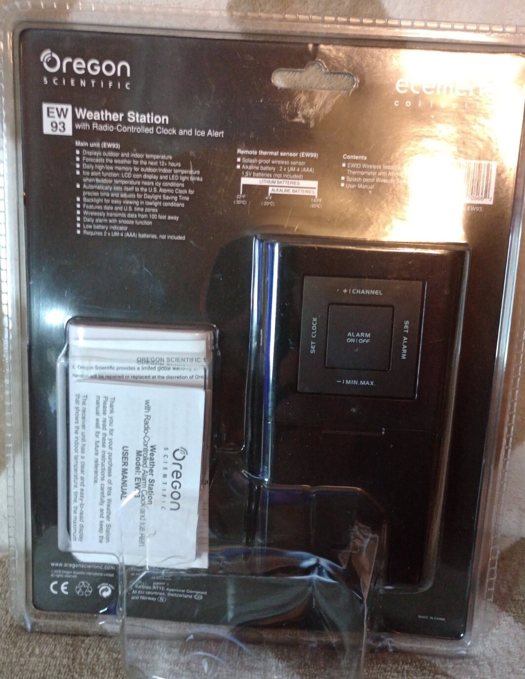 Oregon Scientific Weather Station with Ice Alert And Atomic Clock Model EW93 New
