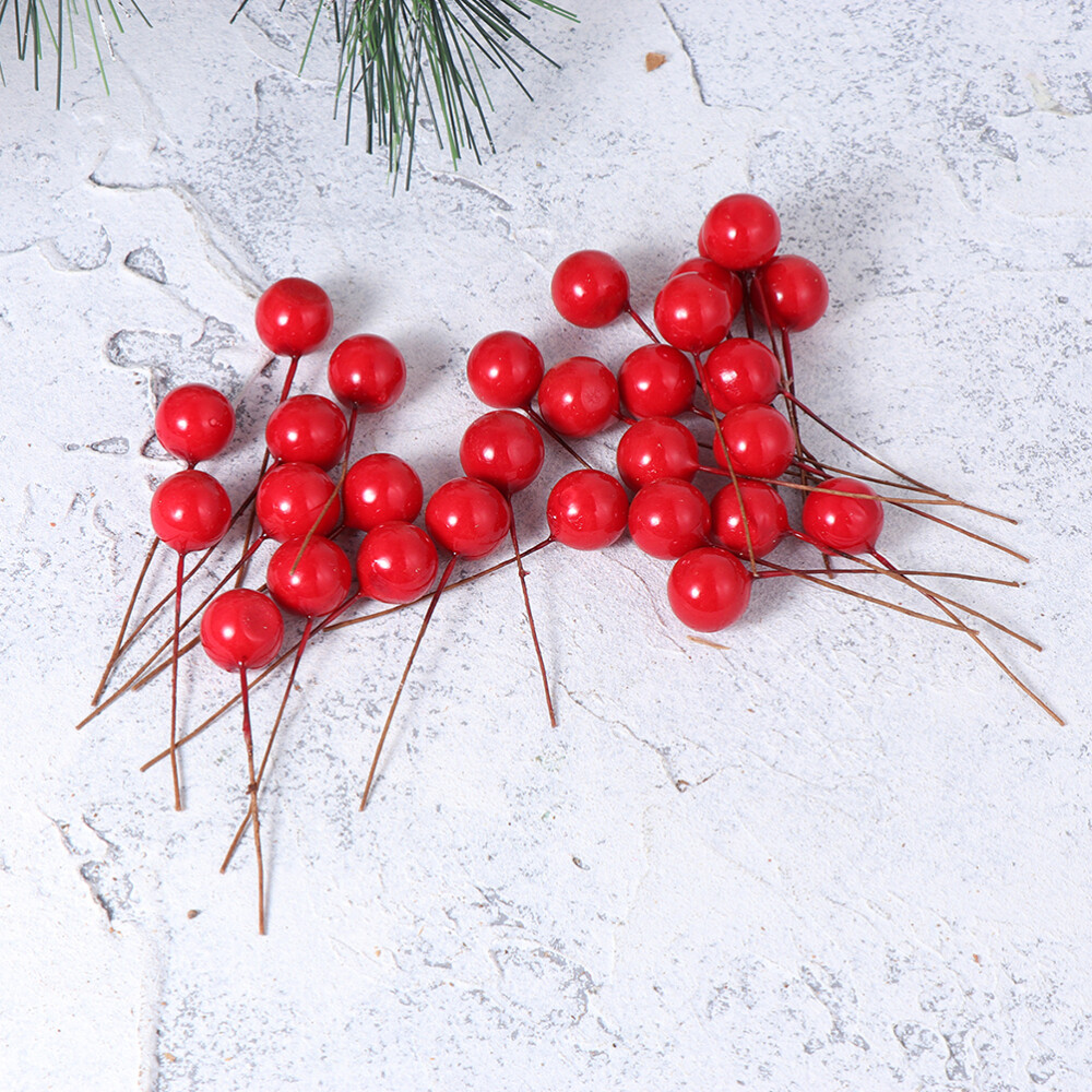 8 Stück Künstliche Rote Beerenzweige – Weihnachtsdeko, Stechpalmenbeeren Für Baum & Vasen