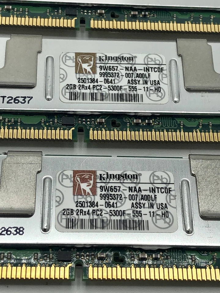 8GB (QTY4x2GB) Kingston 9W657-NAA-INTC0F PC2-5300F 2Rx4 ECC BUFFERED FBDIMM SHIP - Image 3 of 4