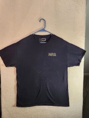 NRA National Rifle DON'T TREAD ON ME T Shirt Men Large Black Patriot SS