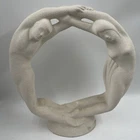 1996 HAEGER TEXTURED CERAMIC “CIRCLE OF LOVE ETERNITY” SCULPTURE LOVELY 15 X 14