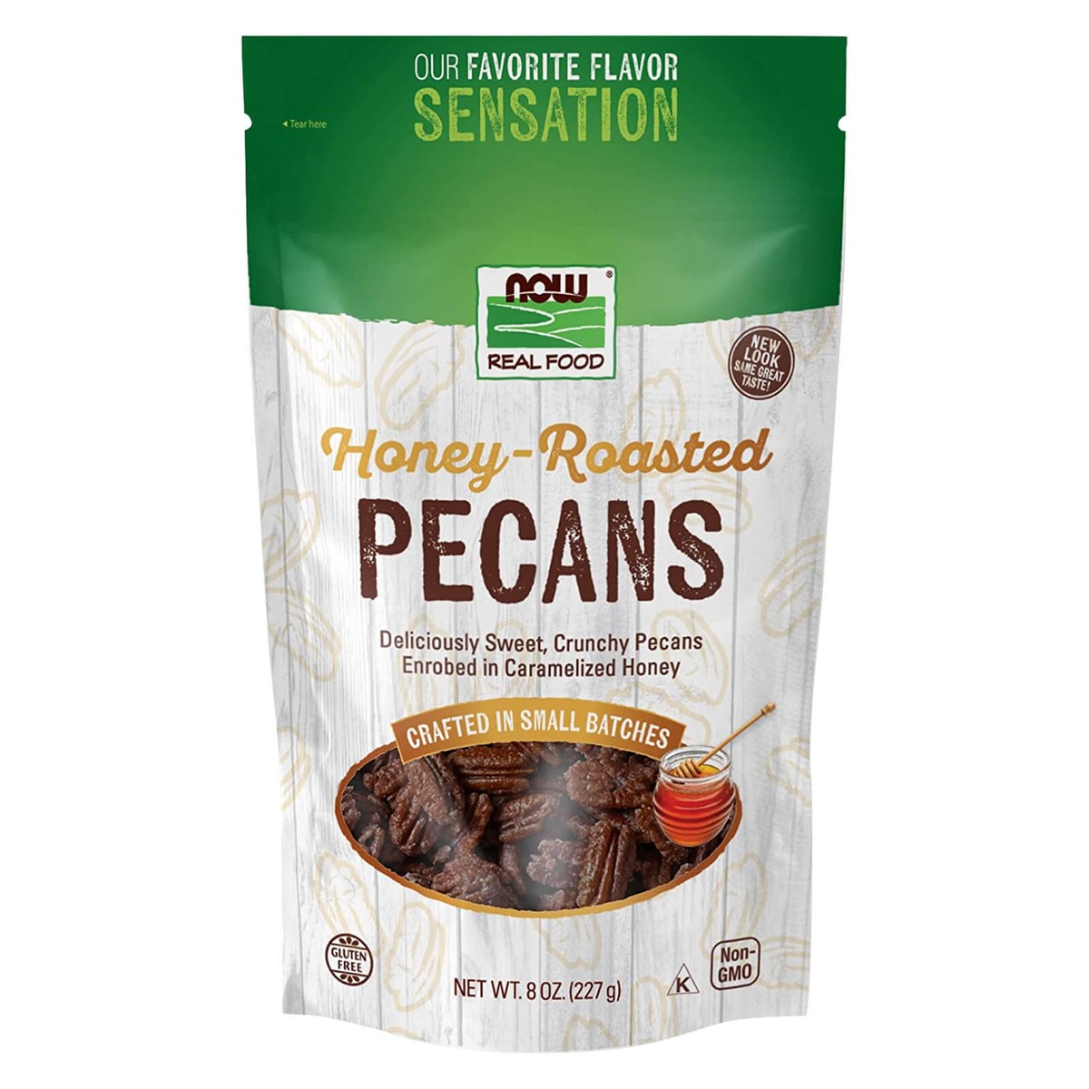 NOW Foods Honey-Roasted Pecans 8 oz Pkg