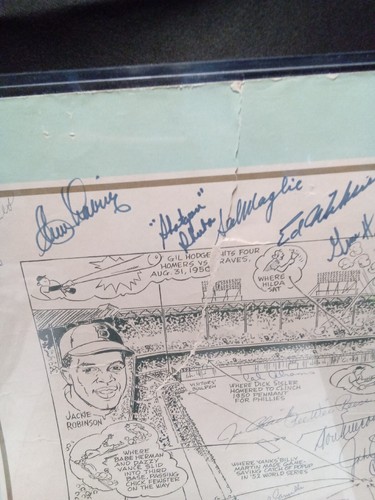 Brooklyn Dodgers Greats Multi Signed Print HOF SANDY KOUFAX +29 JSA LOA -1 # - Picture 14 of 17