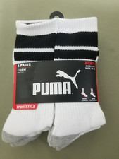 New Mens Puma 6 Pair Crew Athletic Socks.