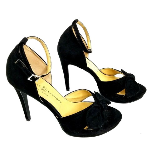 Chinese Laundry Black Bow Stiletto Peep 