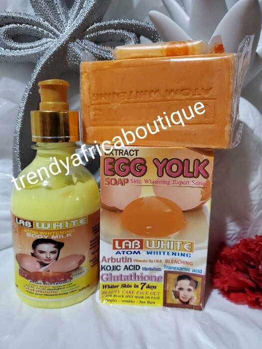 L- WHITE Egg Yolk EXTRACTS Whitenizer Body Lotion & Soap. 100% Satisfaction  👌