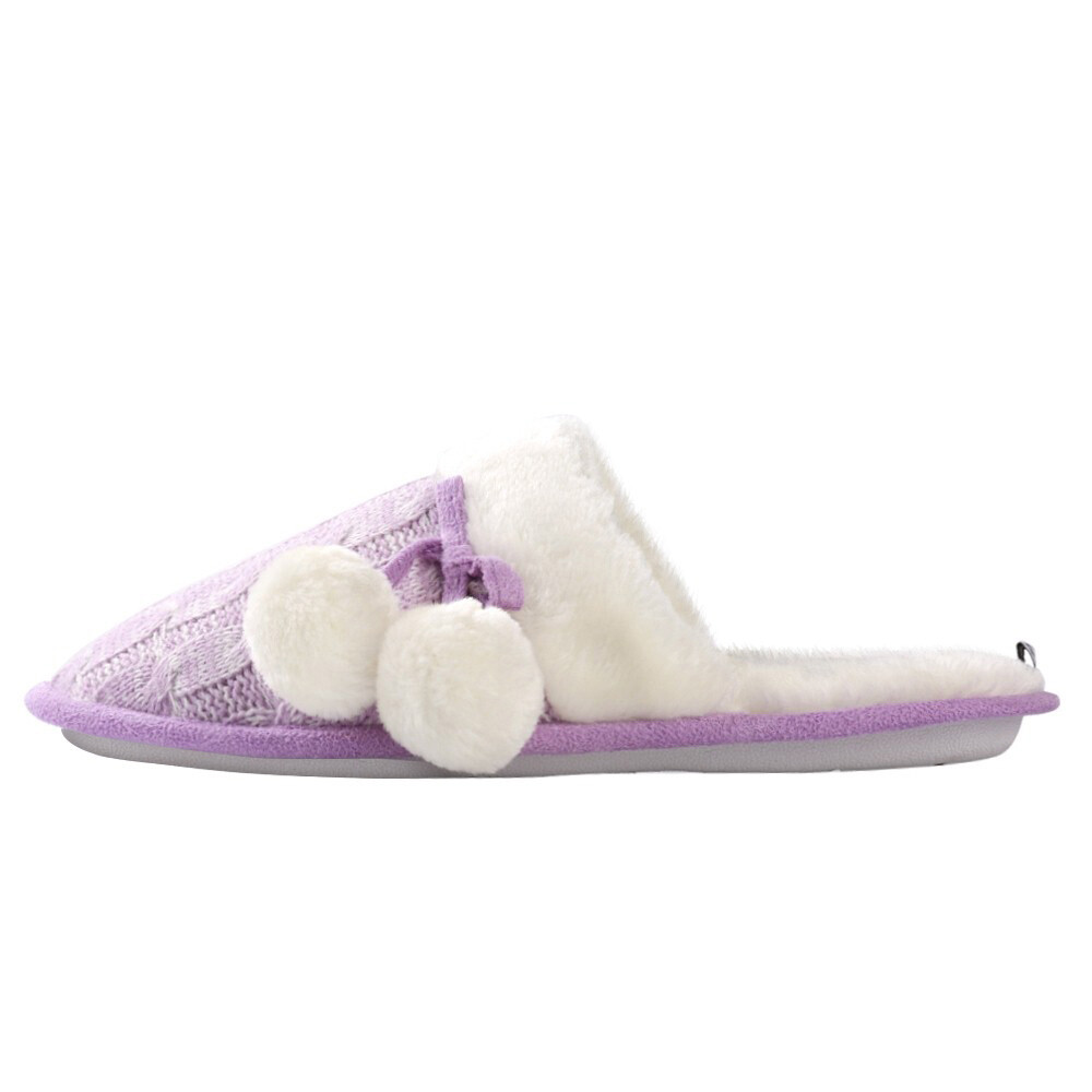 SAOLA Pantofole Aerusi antiscivolo pompon superficie in maglia comode suola morbida scarpe camera da letto 6 9