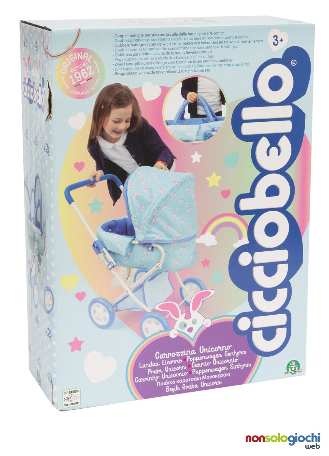 Cicciobello carrozzina unicorno CCB94000 GiochiPreziosi nuovo-Italia