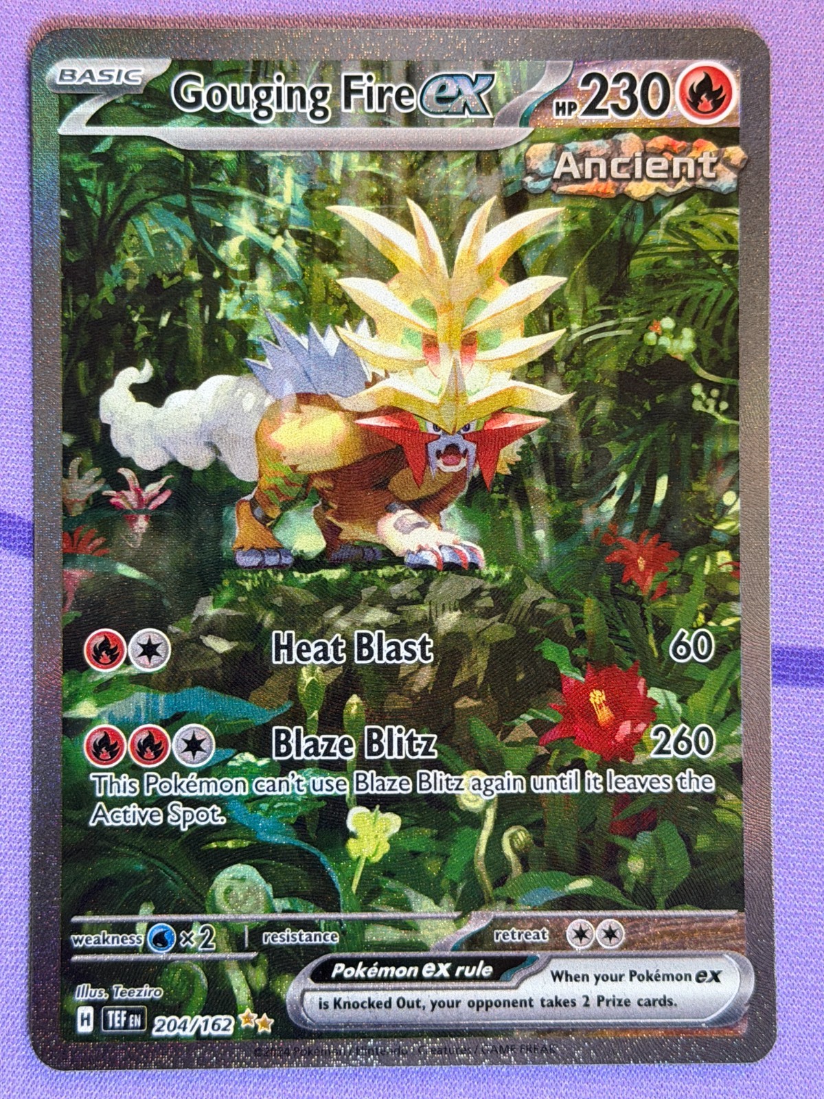 Pokemon TCG Gouging Fire ex 204/162 SIR Temporal Forces Near Mint