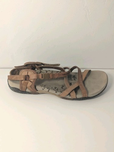 Merrell San Remo Sandals Women's Size 9 Brown Leather Flat Open Toe Strappy - Picture 6 of 12