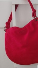 ESCADA Red Crescent Shoulder Bag with Studded Accents and Gold Hardware