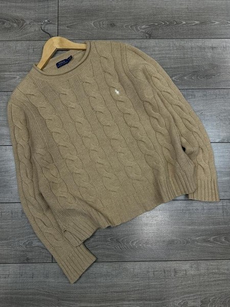 Women Polo Ralph Lauren Sweater Beige Wool L