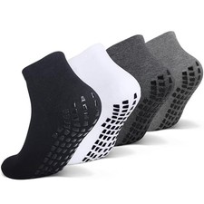 Grip Non Slip Socks For Kids 4-16 Years Old , 4-7 Years 4 Pairs Multicolor 3