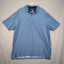 Hickey Freeman Mens XL Golf Polo Blue Performance 4-Way Stretch Shirt Quiet Lux