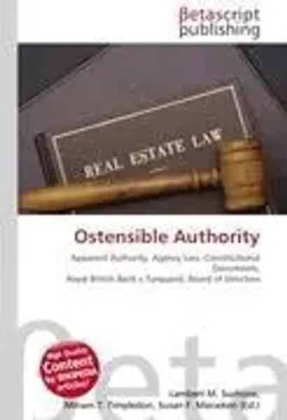 Lambert M. Surhone (U. A.) | Ostensible Authority | Taschenbuch | Englisch-image