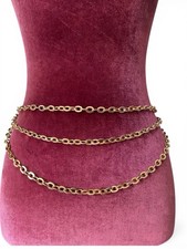 Gold Three Chain Statement Belt