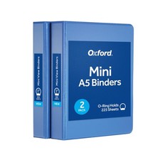 Oxford Mini View Binders, 1" Round Rings, Small Binders for 1 Inch, Blue