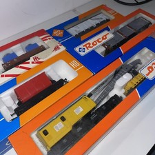 Roco  H0 Konvolut 5x verschiedene Güterwagen (inkl. Kranwagen) - in OVP wie Neu